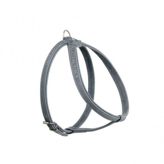 Karlie Buffalo Denim Rhinestone Harness - Steel