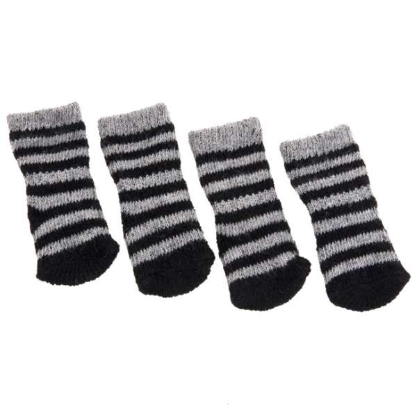 Karlie Doggy Socks Dog Socks 4-Pack - Black/Grey