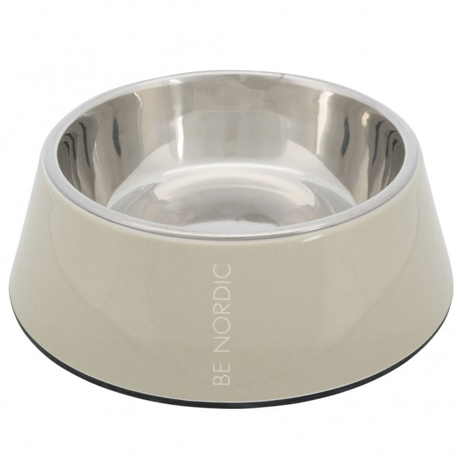 Trixie BE NORDIC Napf aus Melamin und Edelstahl - sand 0,2 l/ø 14 cm