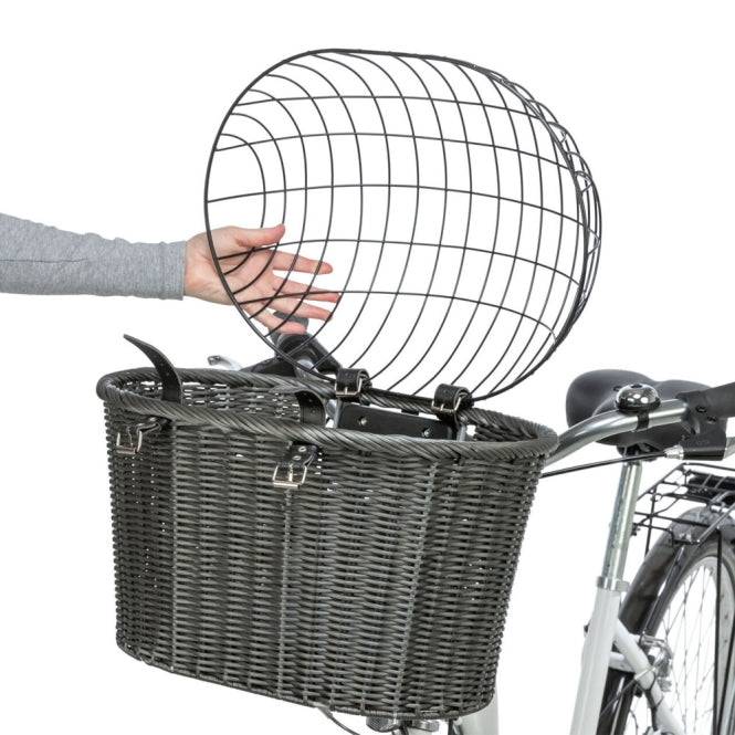 Trixie front bicycle basket made of polyrattan