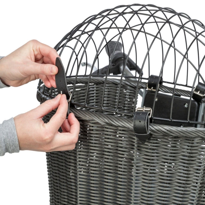 Trixie front bicycle basket made of polyrattan